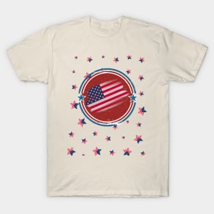 Stars and Stripes All Over - Vintage American Flag T-Shirt